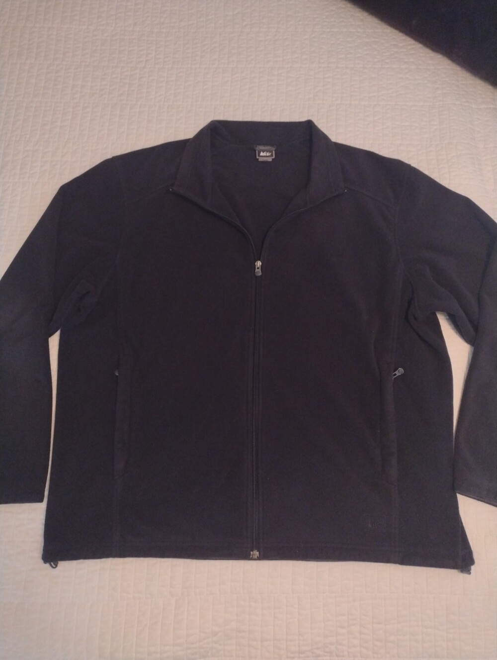 REI Fleece Jacket Men’s XXL Full Zip Outdoor Camping Black Collared Pockets